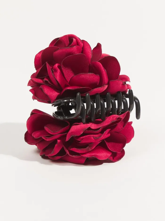 Women Silk Flower Claw Clip Red Altar039d State Hair Accessories