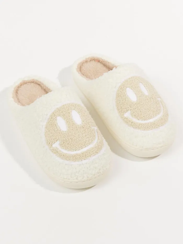 Women Smiley Face Cozy Slippers Natural Altar039d State Slippers