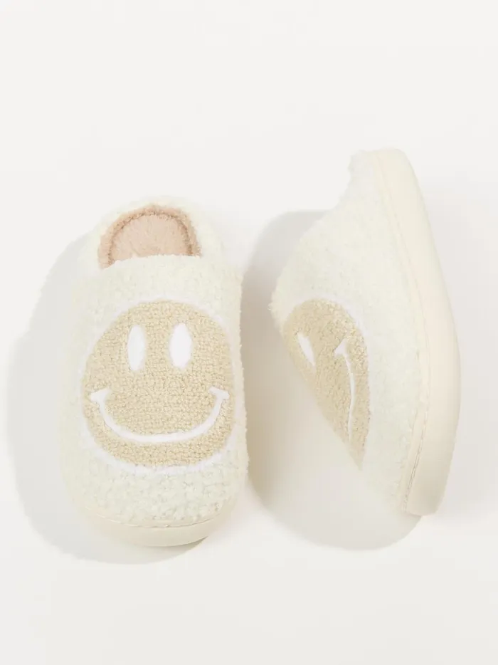 Women Smiley Face Cozy Slippers Natural Altar039d State Slippers