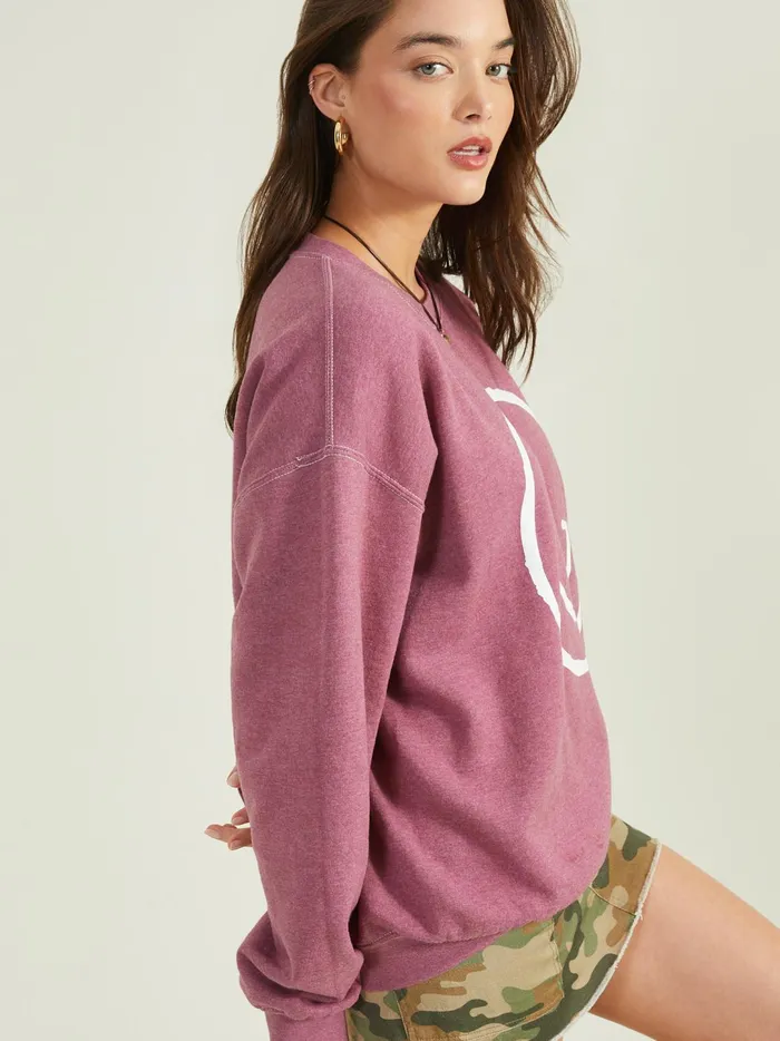 Women Smiley Oversized Sweatshirt Crushberry Altar039d State Graphics