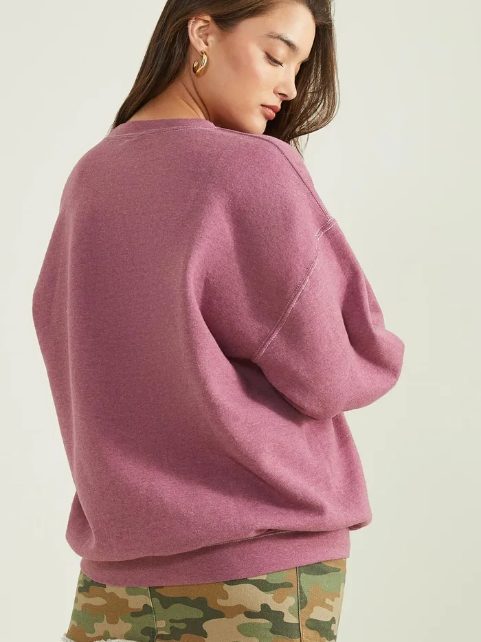 Women Smiley Oversized Sweatshirt Crushberry Altar039d State Graphics