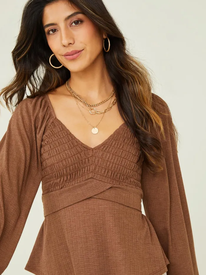 Women Sophie Crossover Peplum Top Coco Altar039d State Blouses