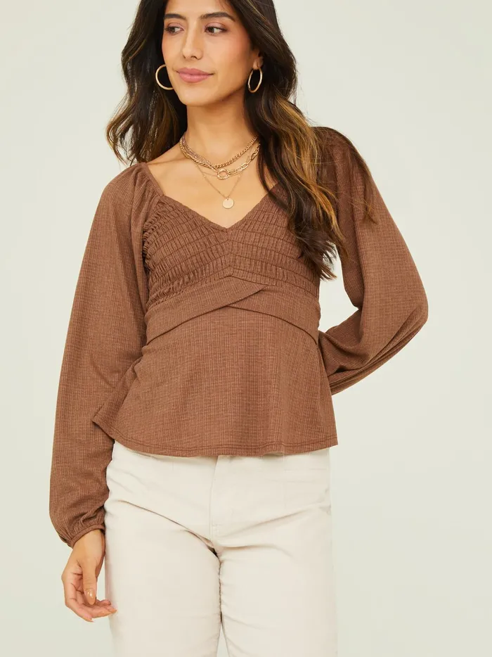 Women Sophie Crossover Peplum Top Coco Altar039d State Blouses