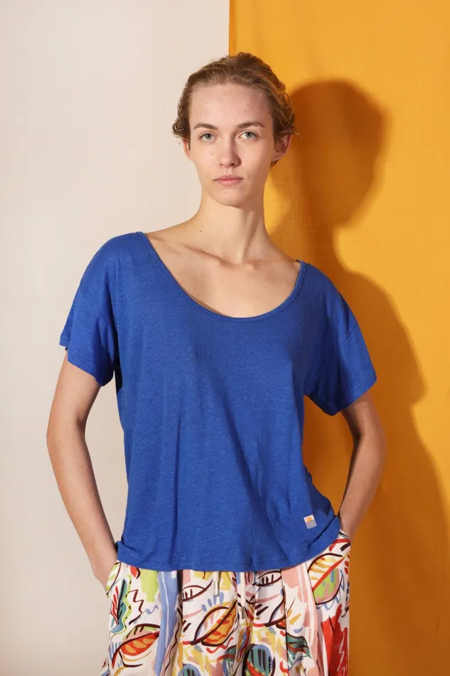 Women Square Cut Tee Cobalt LF Markey Tops