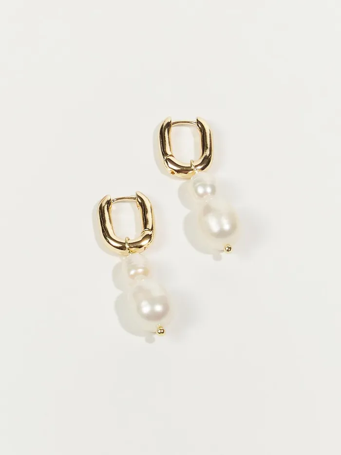 Women Stacked Pearl Hoop Earrings Gold Altar039d State Jewelry
