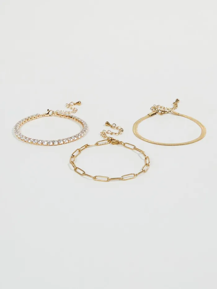 Women Stainless Steel Diamond Herringbone Bracelet Set Gold Altar039d State Jewelry Women Stainless Steel Diamond Herringbone Bracelet Set Gold Altar039d State Jewelry