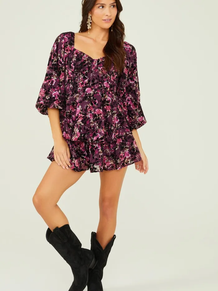 Women Tahlia Sweetheart Floral Dress Wine Altar039d State Casual