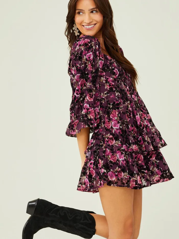 Women Tahlia Sweetheart Floral Dress Wine Altar039d State Casual