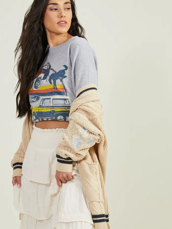 Women Talia Cable Cardigan Natural Altar039d State Sweaters