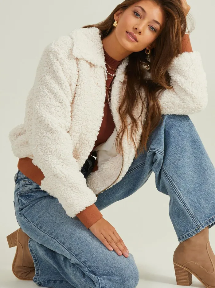 Women Teagan Sherpa Jacket Cream Altar039d State Jackets