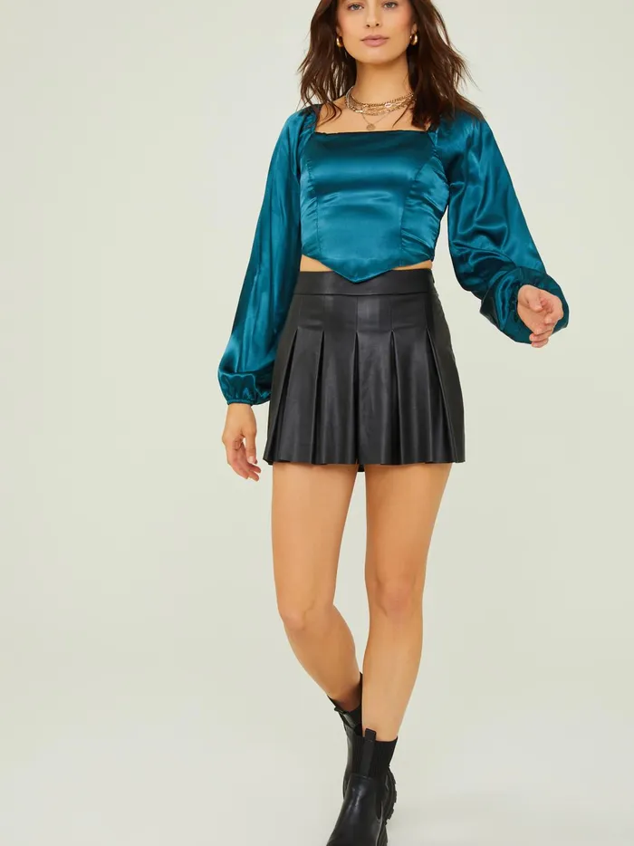 Women Tess Pleated Cheer Skort Black Altar039d State Skirts Skorts