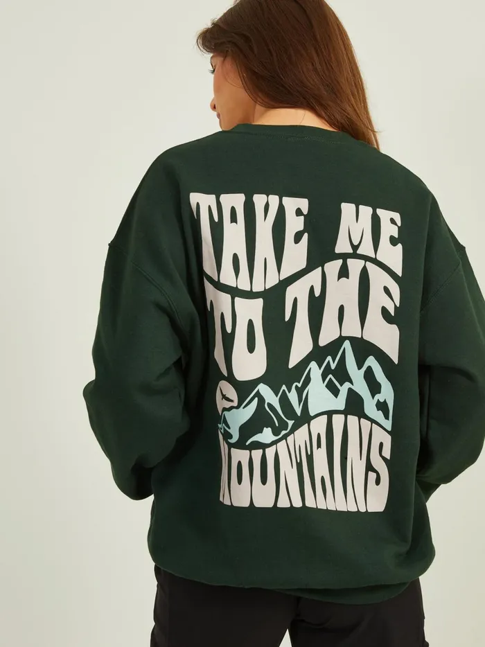 Women To The Mountains Graphic Sweatshirt Forest Altar039d State Activewear