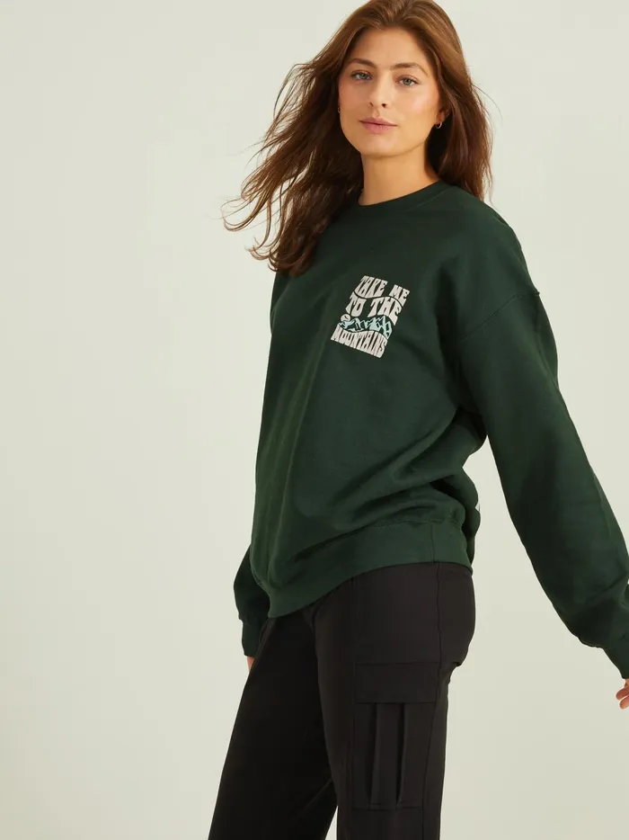 Women To The Mountains Graphic Sweatshirt Forest Altar039d State Activewear