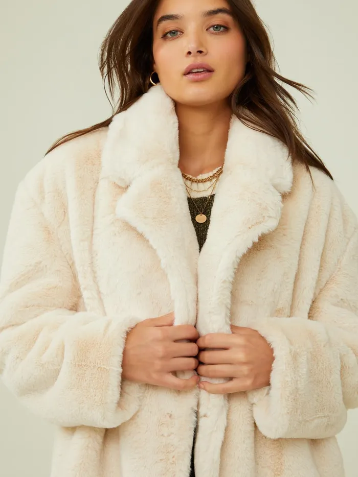 Women Toni Long Fur Jacket Cream Altar039d State Jackets