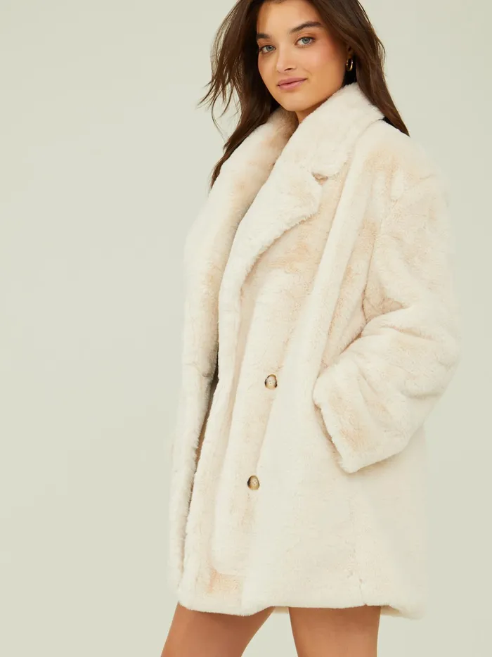 Women Toni Long Fur Jacket Cream Altar039d State Jackets
