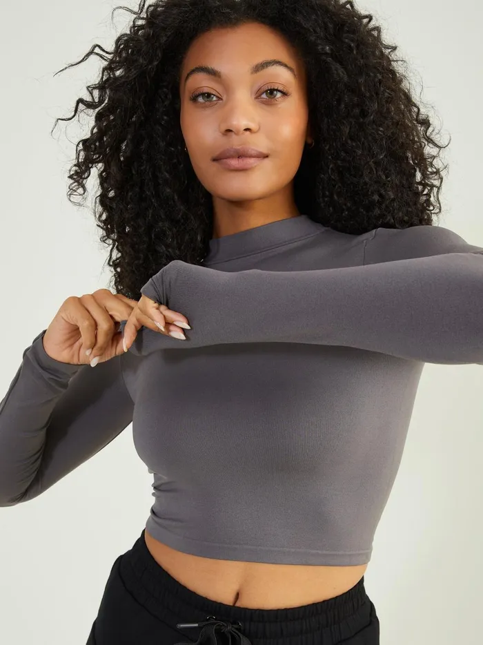 Women Too Cool Cropped Top Coolgrey Altar039d State Activewear