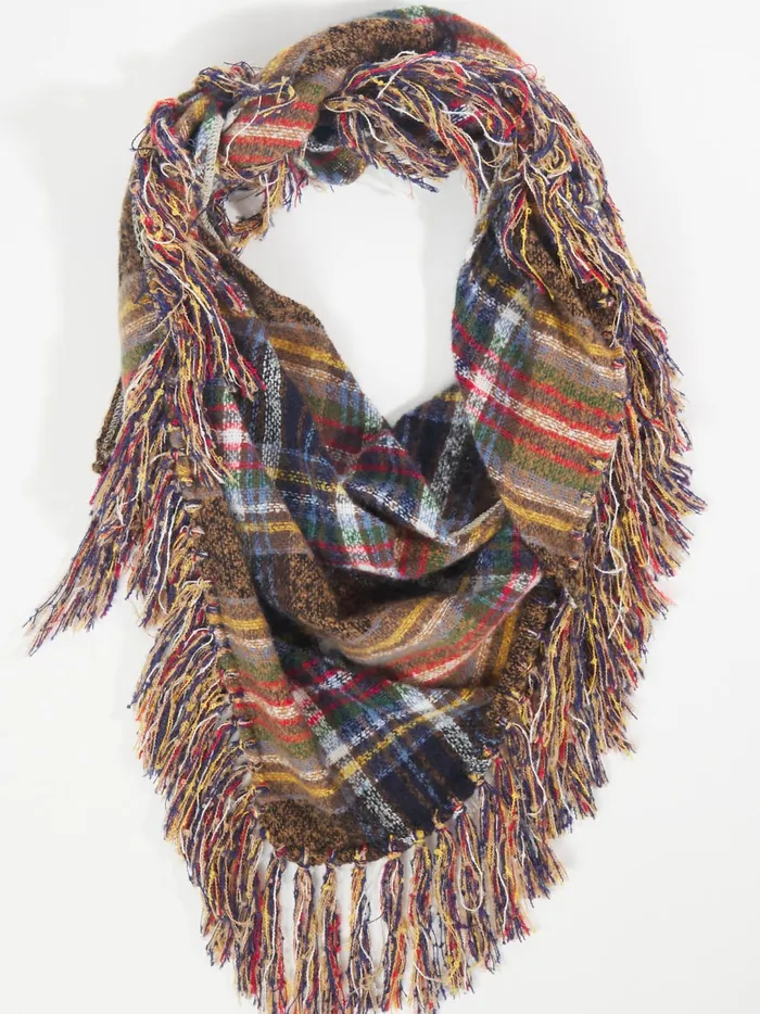 Women Triangle Fringe Scarf Bluemulti Altar039d State Bandanas Scarves