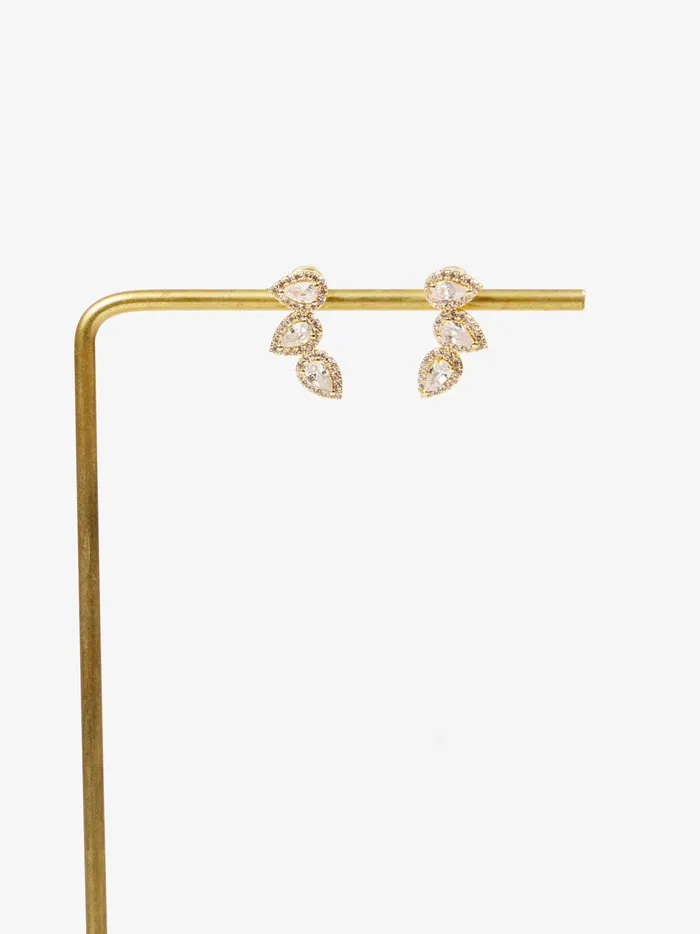 Women Trio Crystal Cluster Earrings Gold Altar039d State Jewelry
