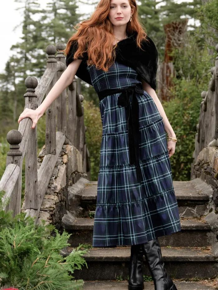 Women Trystn Plaid Midi Dress Navygreen Altar039d State Casual