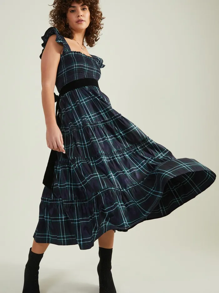 Women Trystn Plaid Midi Dress Navygreen Altar039d State Casual