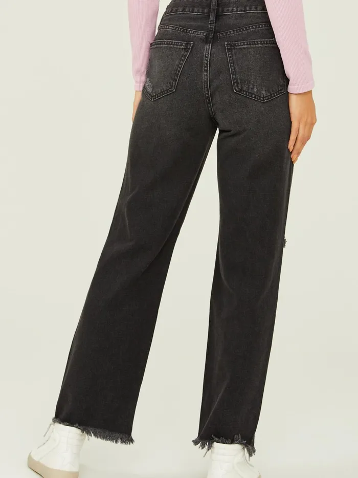 Women Willow Destressed Straight Jeans Washedblack Altar039d State Jeans