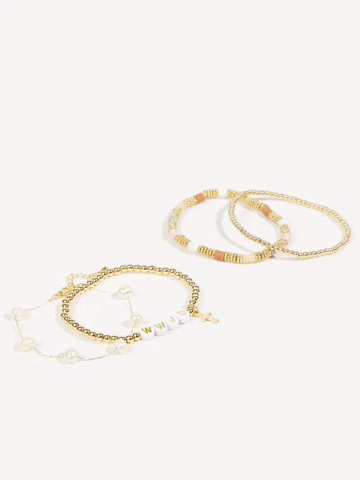 Women Wwjd Stretch Beaded Bracelet Set Multi Altar039d State Jewelry