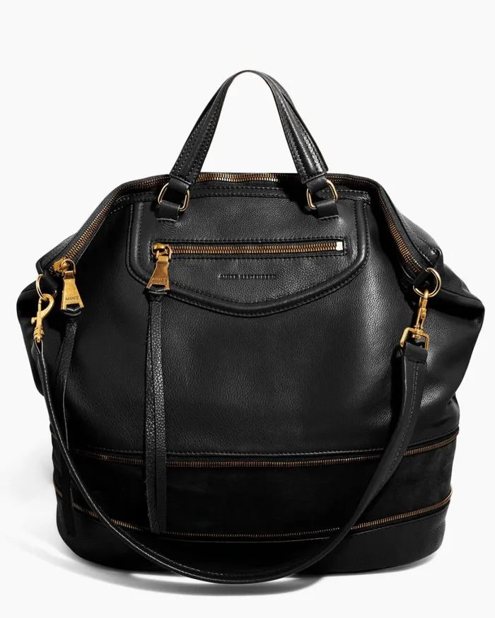 Worth It Expandable Tote Black With 14k Yellow Gold Women Aimee Kestenberg Tote Bags Worth It Expandable Tote Black With 14k Yellow Gold Women Aimee Kestenberg Tote Bags