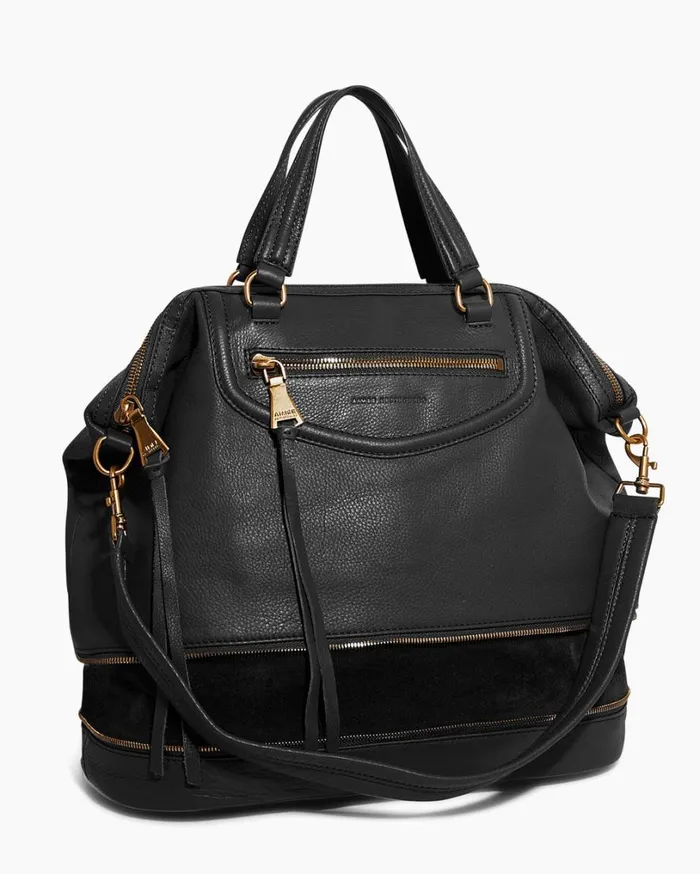 Worth It Expandable Tote Black With 14k Yellow Gold Women Aimee Kestenberg Tote Bags