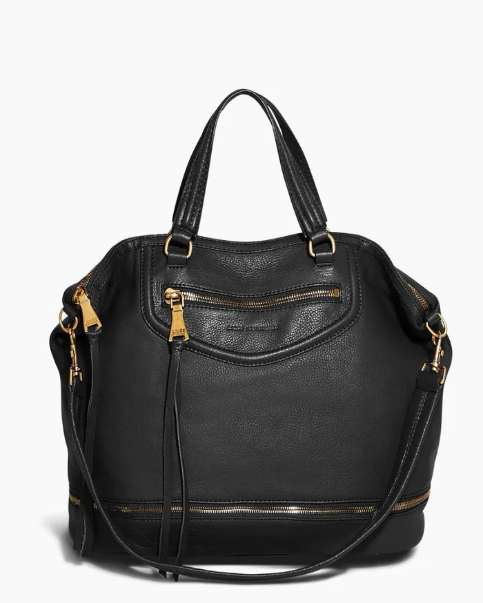 Worth It Expandable Tote Black With 14k Yellow Gold Women Aimee Kestenberg Tote Bags