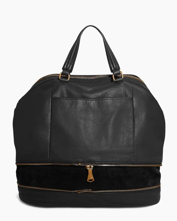 Worth It Expandable Tote Black With 14k Yellow Gold Women Aimee Kestenberg Tote Bags