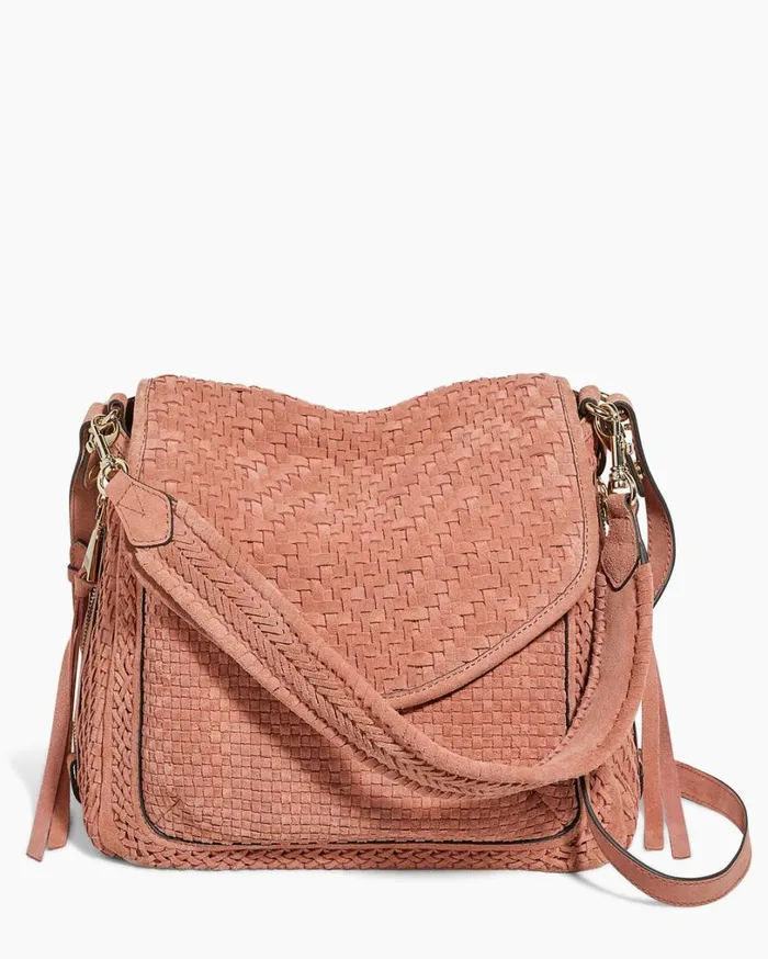 Woven All For Love Convertible Shoulder Apricot Suede Women Aimee Kestenberg Satchels Woven All For Love Convertible Shoulder Apricot Suede Women Aimee Kestenberg Satchels