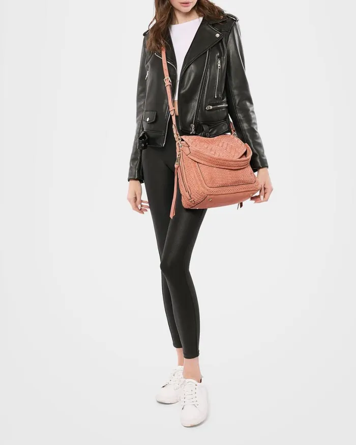 Woven All For Love Convertible Shoulder Apricot Suede Women Aimee Kestenberg Satchels