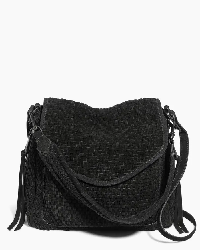 Woven All For Love Convertible Shoulder Black Suede Women Aimee Kestenberg Satchels Woven All For Love Convertible Shoulder Black Suede Women Aimee Kestenberg Satchels