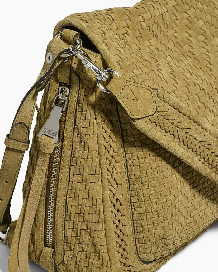 Woven All For Love Convertible Shoulder Soft Olive Suede Women Aimee Kestenberg Satchels