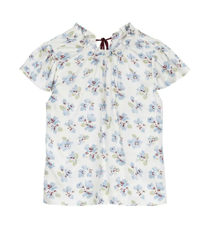 YVIE TOP Bleu Frolicking Floral Shop DEN Tops