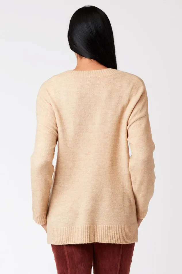 Zoya VNeck Sweater Pale Camel Clothing XCVI Sweaters