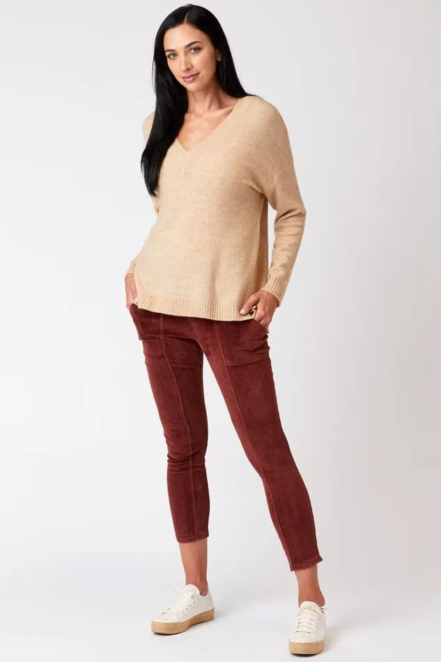 Zoya VNeck Sweater Pale Camel Clothing XCVI Sweaters